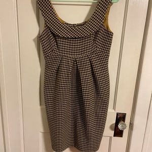 Brown Vintage Houndstooth Dress